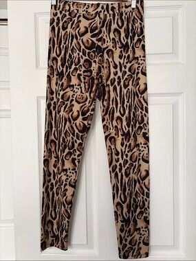 Zara Tan and Black Leopard-Print Leggings